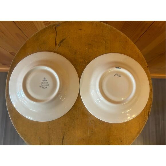 Homer Laughlin 5.75" Saucers Only White Grapes & Leaves Embossed Rim Lot of 2 (5 - Picture 4 of 5